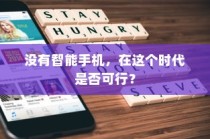 没有智能手机，在这个时代是否可行？