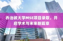 乔治敦大学MSE项目录取，开启学术与未来新篇章之旅