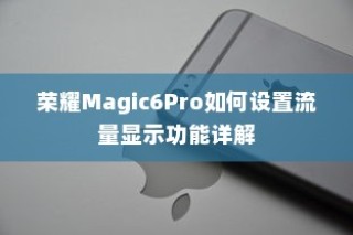 荣耀Magic6Pro如何设置流量显示功能详解