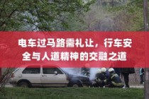 电车过马路需礼让，行车安全与人道精神的交融之道