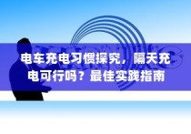 电车充电习惯探究，隔天充电可行性分析与最佳实践指南