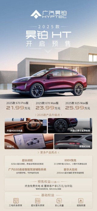 广汽昊铂HT/GT 2025款预售启动，四大产品升级，豪华进阶之路开启