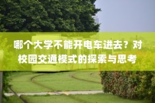 关于校园交通模式的探索与思考，哪些大学禁止电车进入？