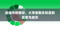 大学录取失利后的反思与启示，逆境转折之路