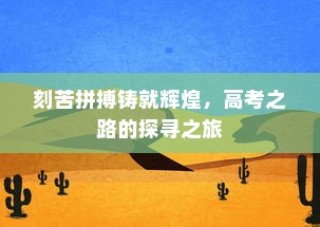 高考探寻之旅，刻苦拼搏铸就辉煌之路