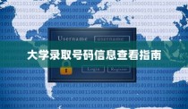 大学录取号码信息查询攻略