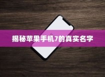 揭秘苹果手机7的真实名字