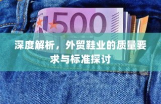 外贸鞋业质量与标准深度探讨，质量要求和标准解析