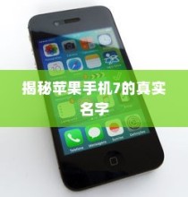 揭秘苹果手机7的真实名字