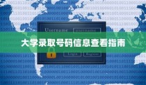 大学录取号码信息查询攻略