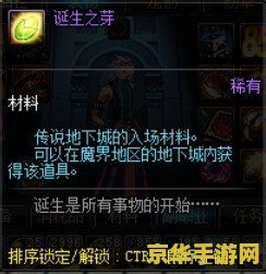 dnf诞生之芽有什么用 DNF诞生之芽的多元用途与游戏影响