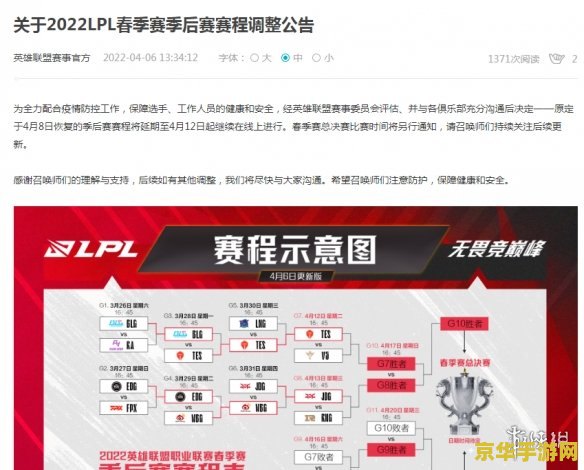 lpl2022春季赛赛程表 LPL 2022春季赛赛程表全面解析