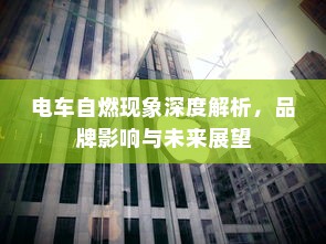 电车自燃现象深度解析，品牌影响与未来展望