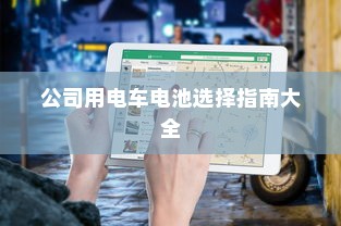 公司用电车电池选择指南大全