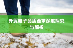 外贸鞋子品质要求深度探究与解析