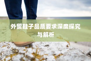 外贸鞋子品质要求深度探究与解析
