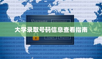 大学录取号码信息查看指南